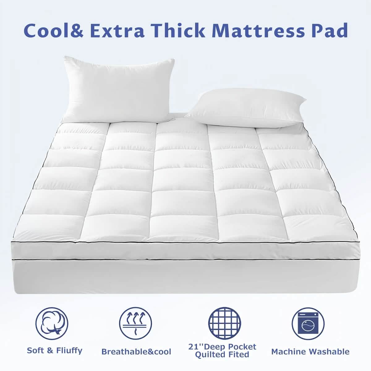 Gel-Infused Memory Foam Mattress Topper