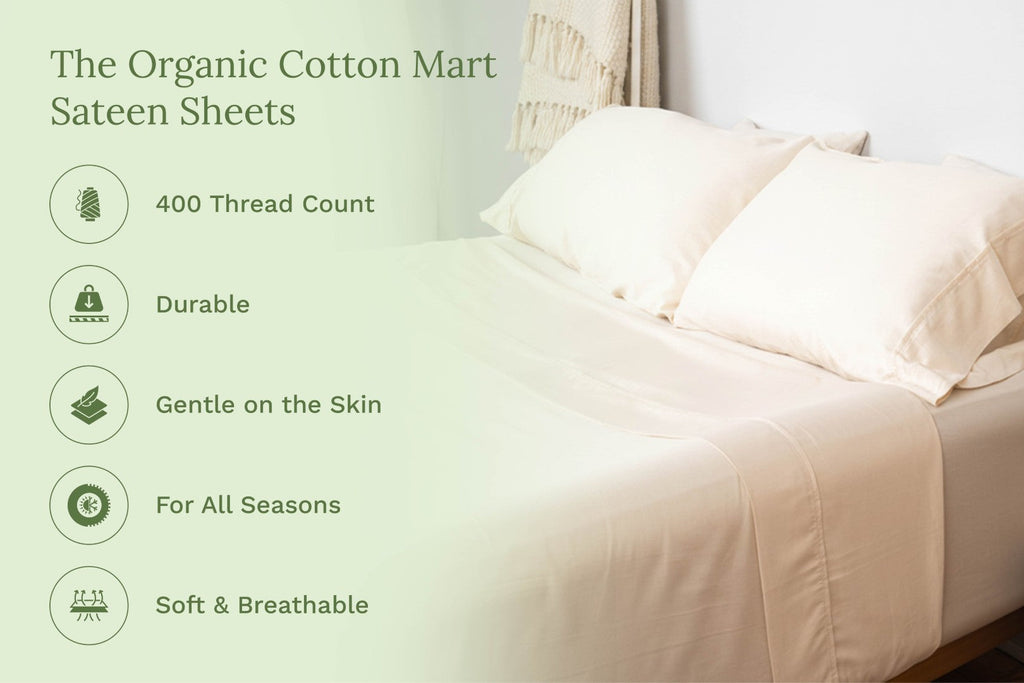 Organic Sateen Bed Sheets Set