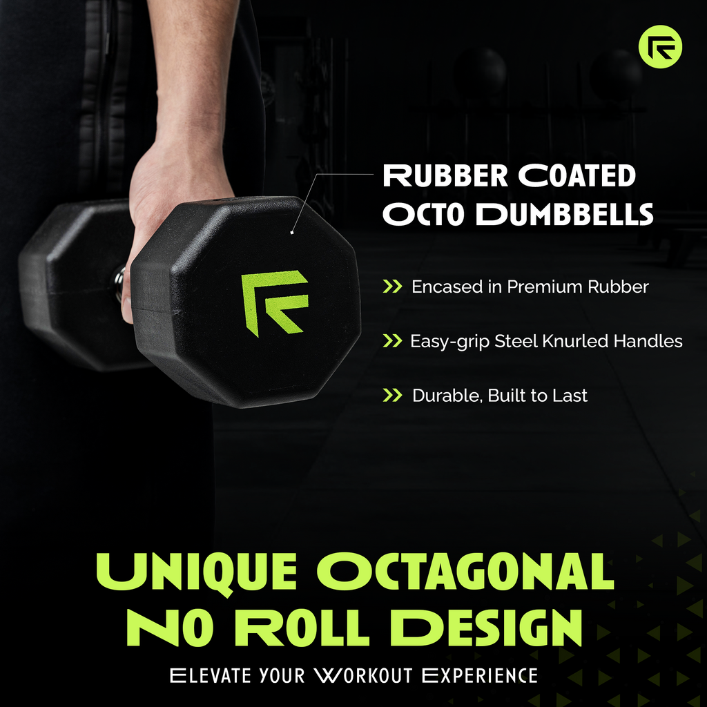Octagonal Rubber Dumbbell