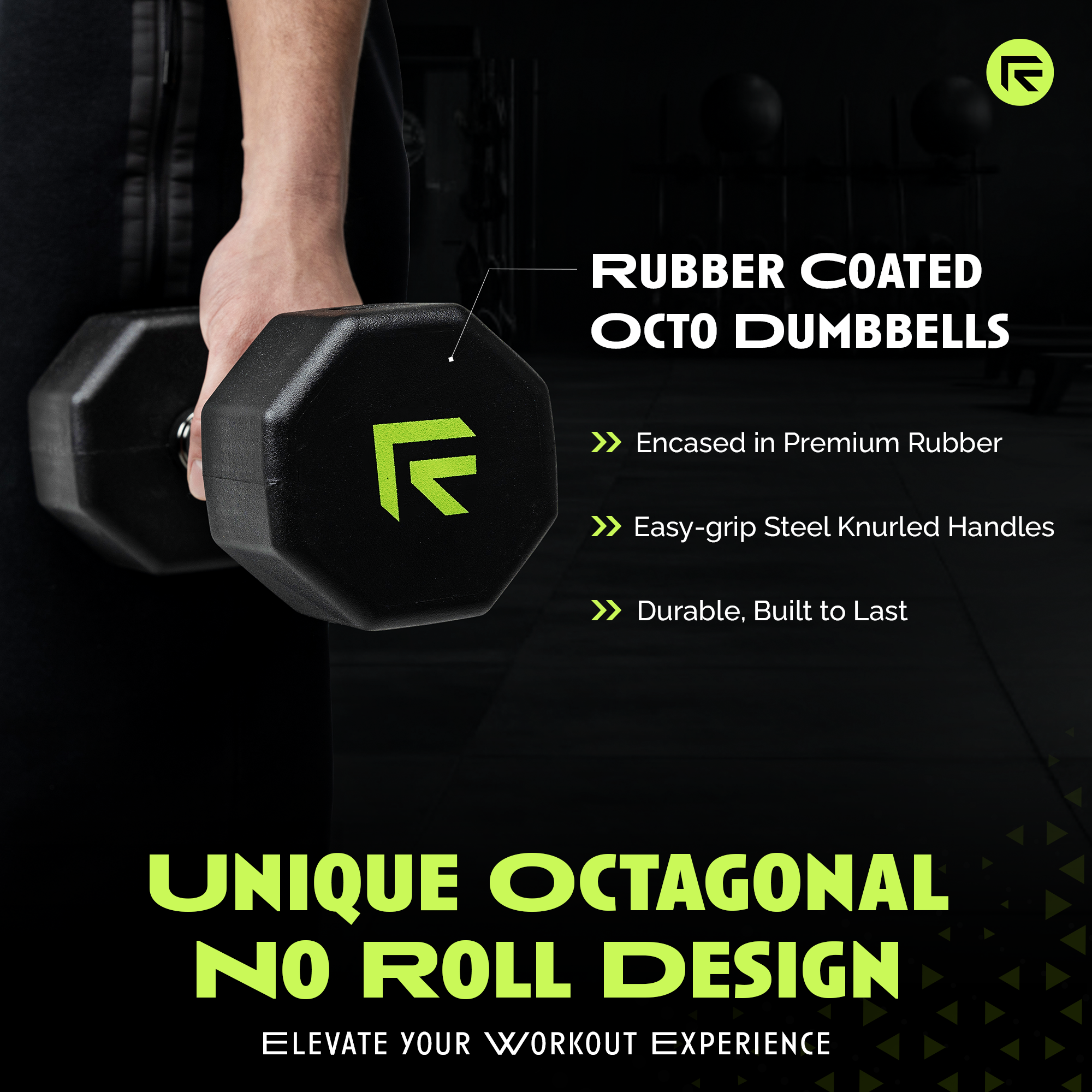 Octagonal Rubber Dumbbell