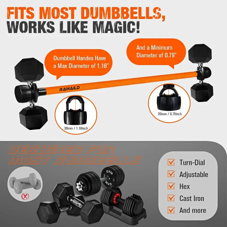 Dumbbell to Barbell Converter Bar