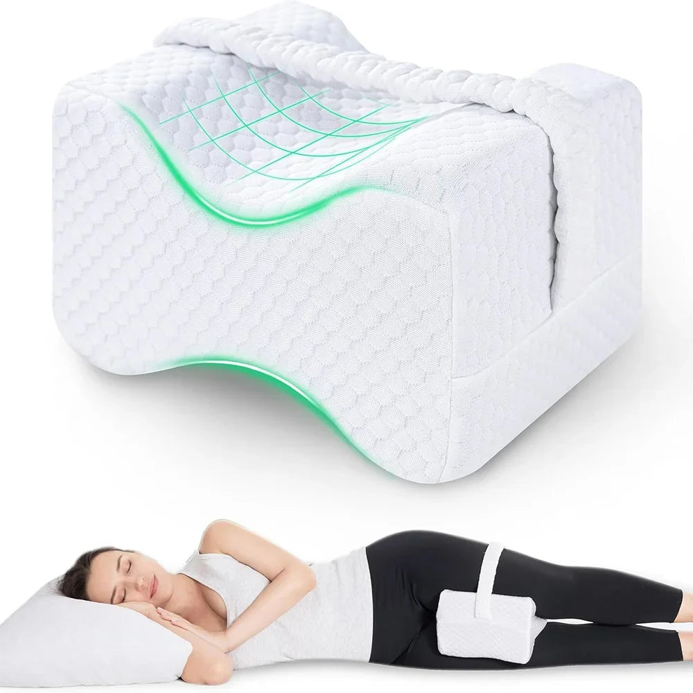 Knee Pillow for Side Sleepers with Straps, Soft Memory Foam Leg & Knee Pillow, memory foam leg pillow for side sleepers