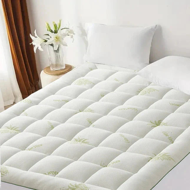 Bamboo Mattress Topper – Cooling, Extra Thick & Soft Quilted Cover for Back Pain Relief
