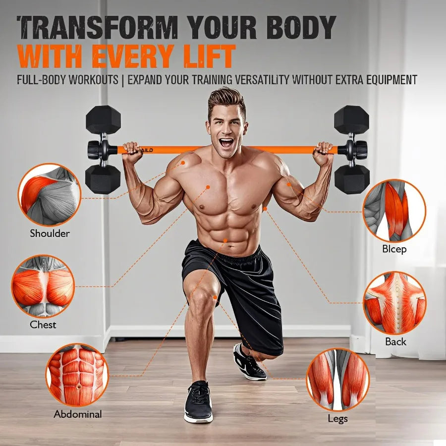 Dumbbell to Barbell Converter Bar
