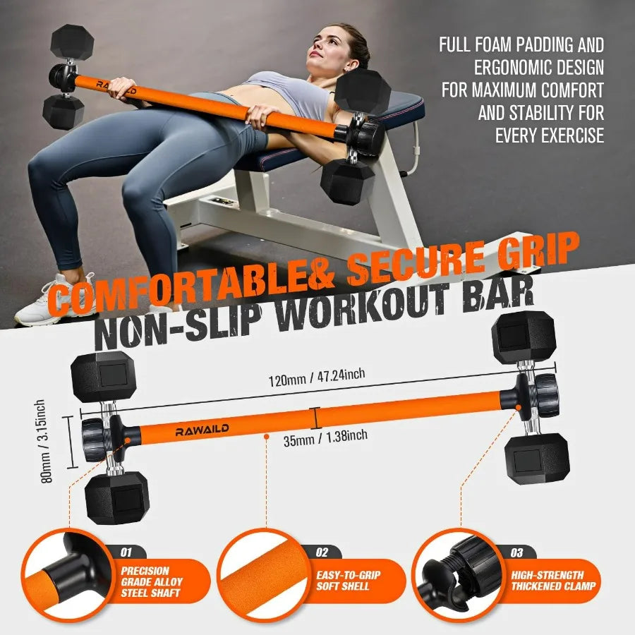 Dumbbell to Barbell Converter Bar