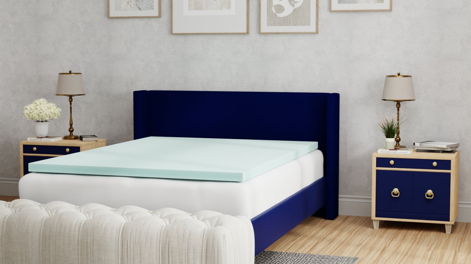 Omne Sleep Plush 3 Inch Twin XL Memory Foam Cooling Mattress Topper