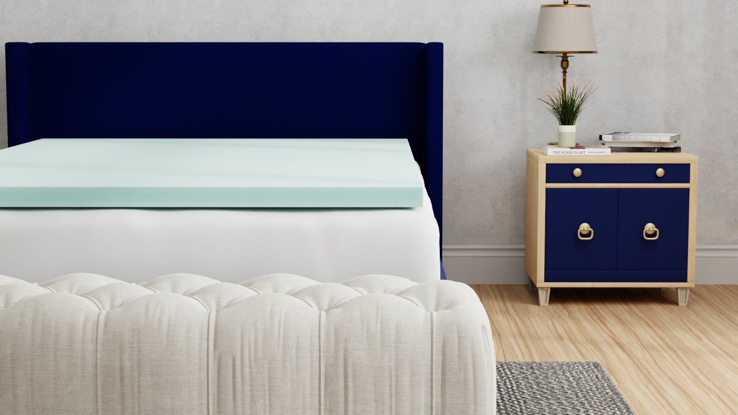Omne Sleep Plush 3 Inch Twin XL Memory Foam Cooling Mattress Topper