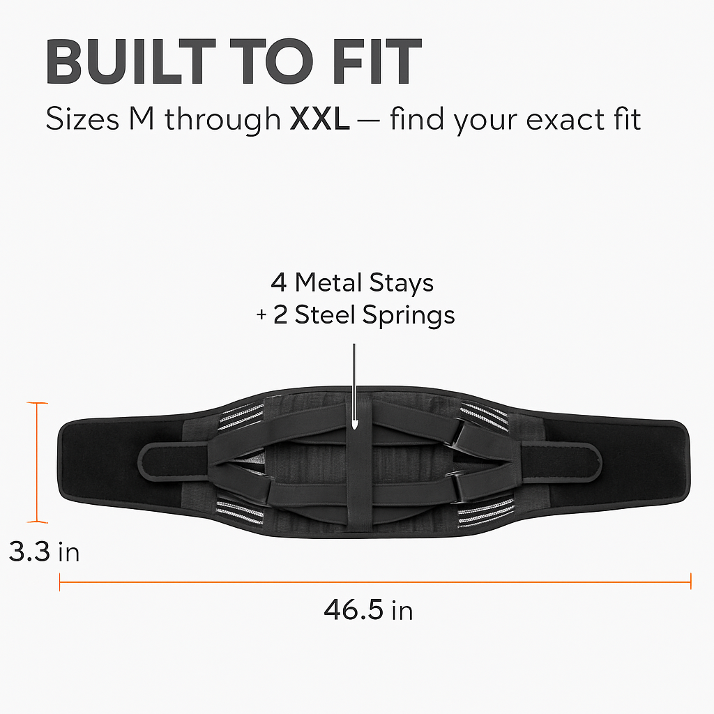 Back Support Brace with Breathable Mesh Lumbar Support