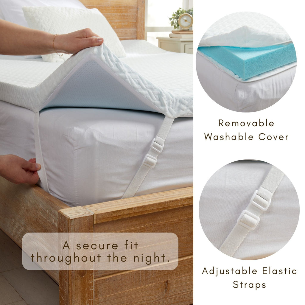 Gel-Infused Memory Foam Mattress Topper