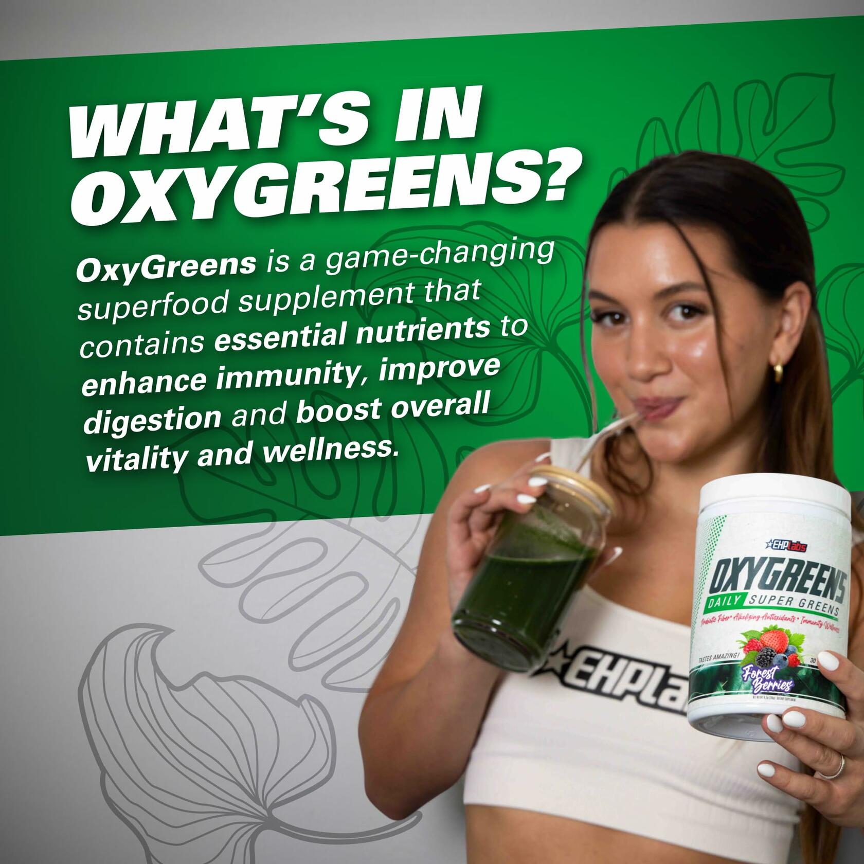 Bestby10/25 EHP Labs Oxygreens Super Greens Powder 30 Serve