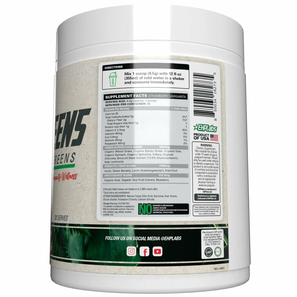 Bestby10/25 EHP Labs Oxygreens Super Greens Powder 30 Serve