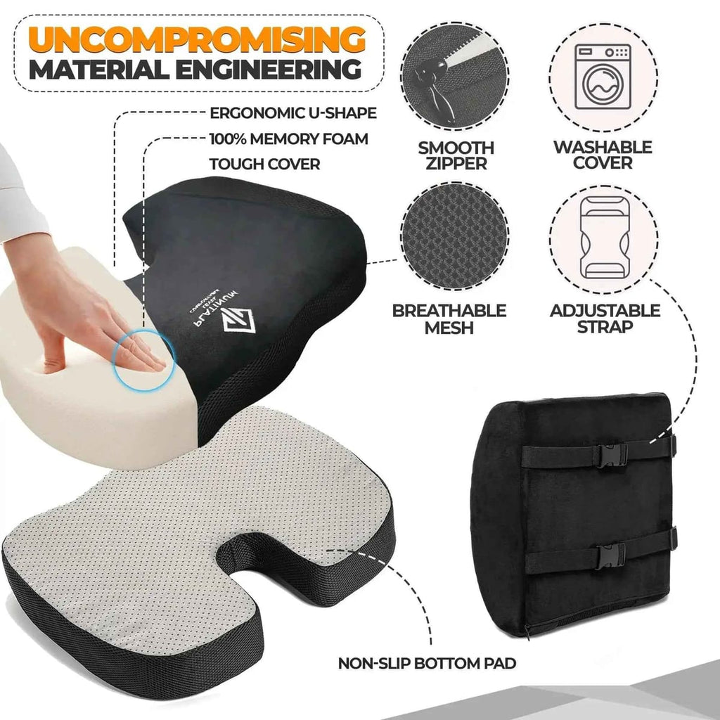 Ergonomic Memory Foam Cushion Set