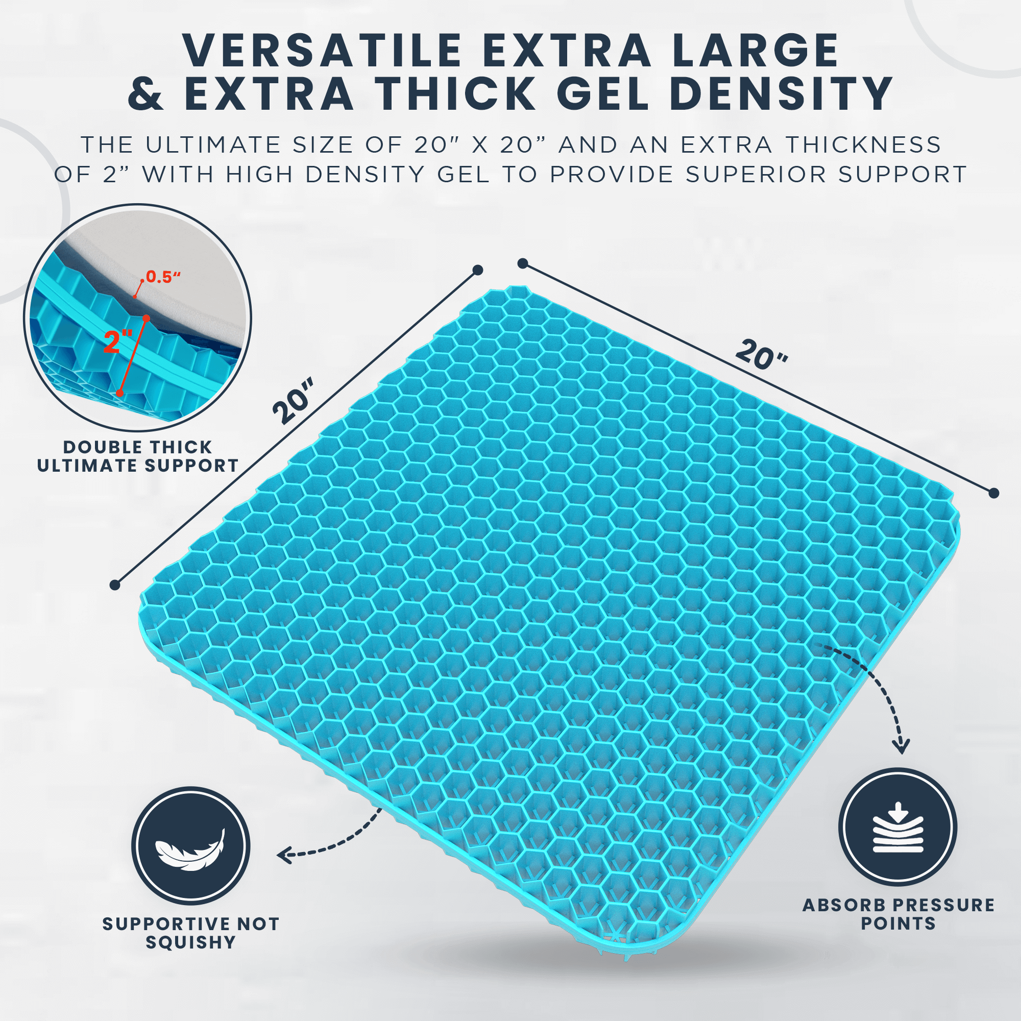Gel Seat Cushion for Pressure Relief